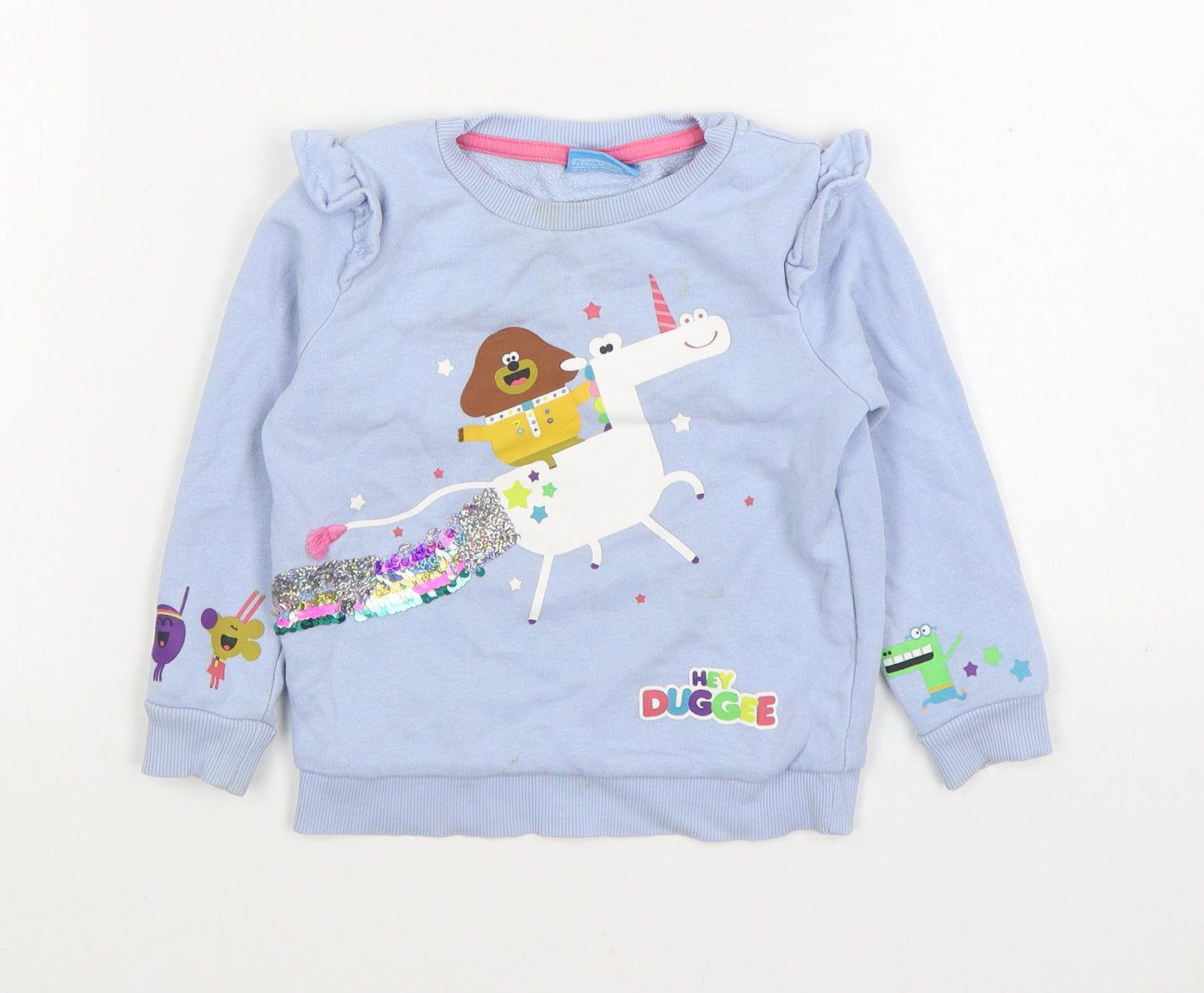 TU Girls Blue Cotton Pullover Sweatshirt Size 2-3 Years Pullover