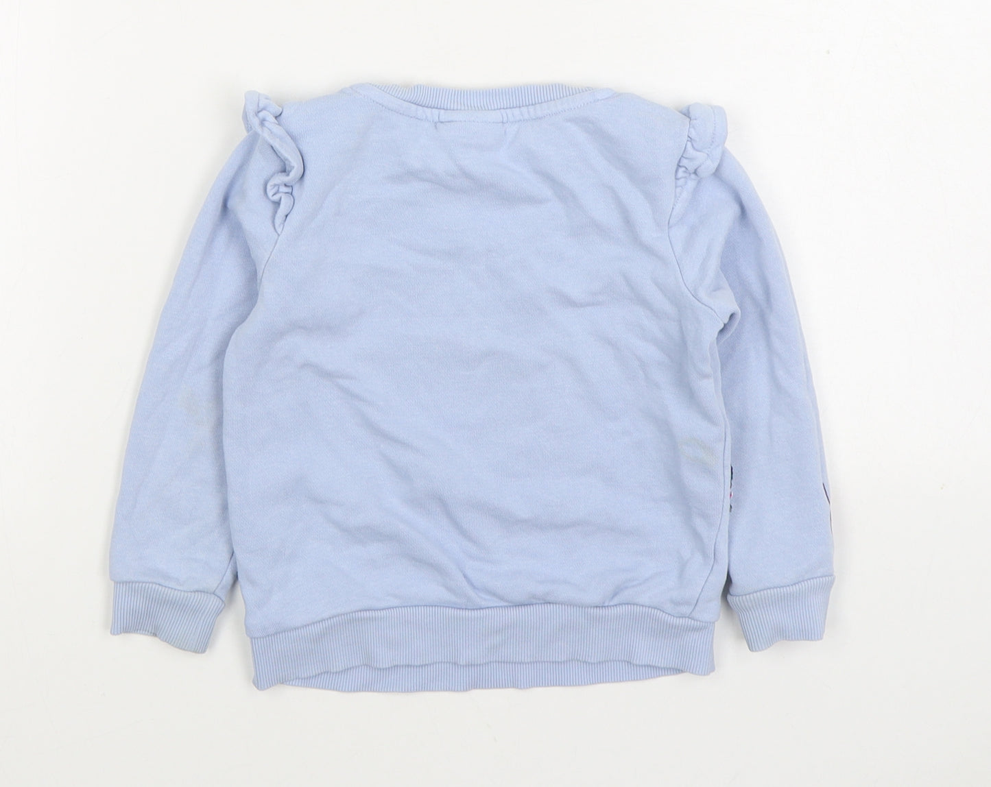 TU Girls Blue Cotton Pullover Sweatshirt Size 2-3 Years Pullover