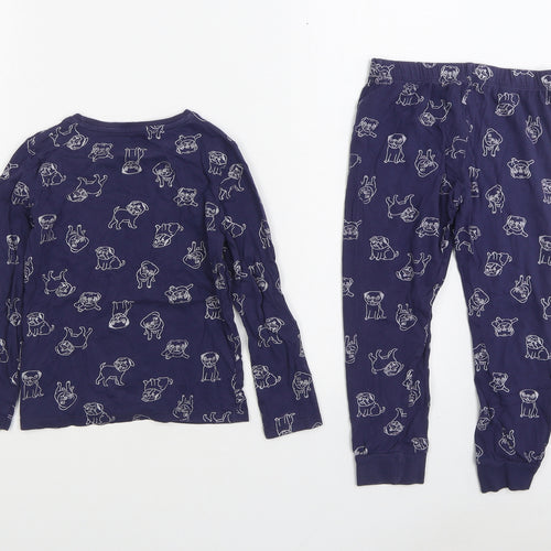 F&F Boys Blue Geometric Cotton Pyjama Set Size 5-6 Years Pullover