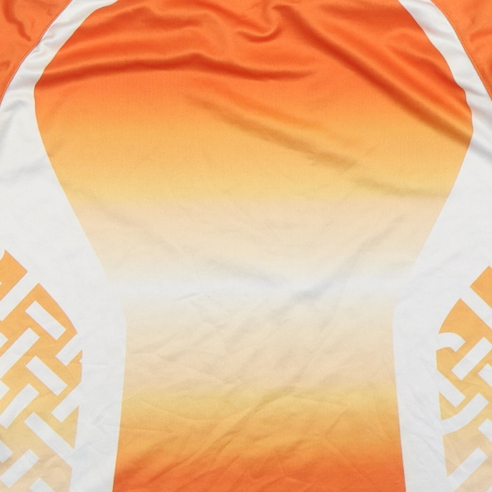 Kit Boys Orange Polyester Basic T-Shirt Size 13-14 Years Round Neck Pullover