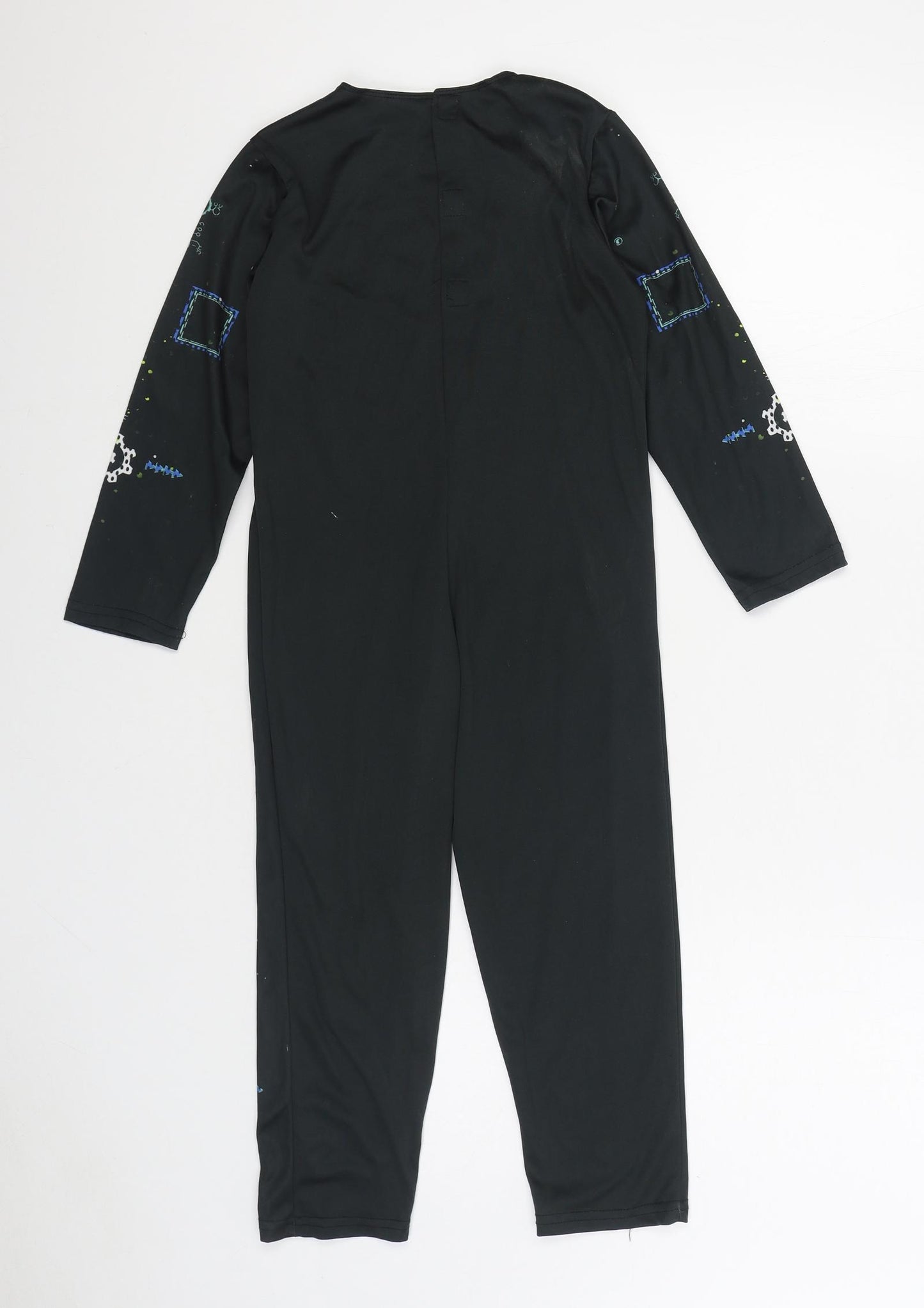 F&F Boys Black Solid Polyester One Piece Size 5-6 Years Hook & Loop - Skeleton