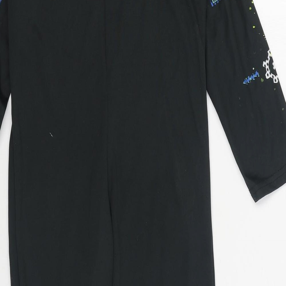 F&F Boys Black Solid Polyester One Piece Size 5-6 Years Hook & Loop - Skeleton