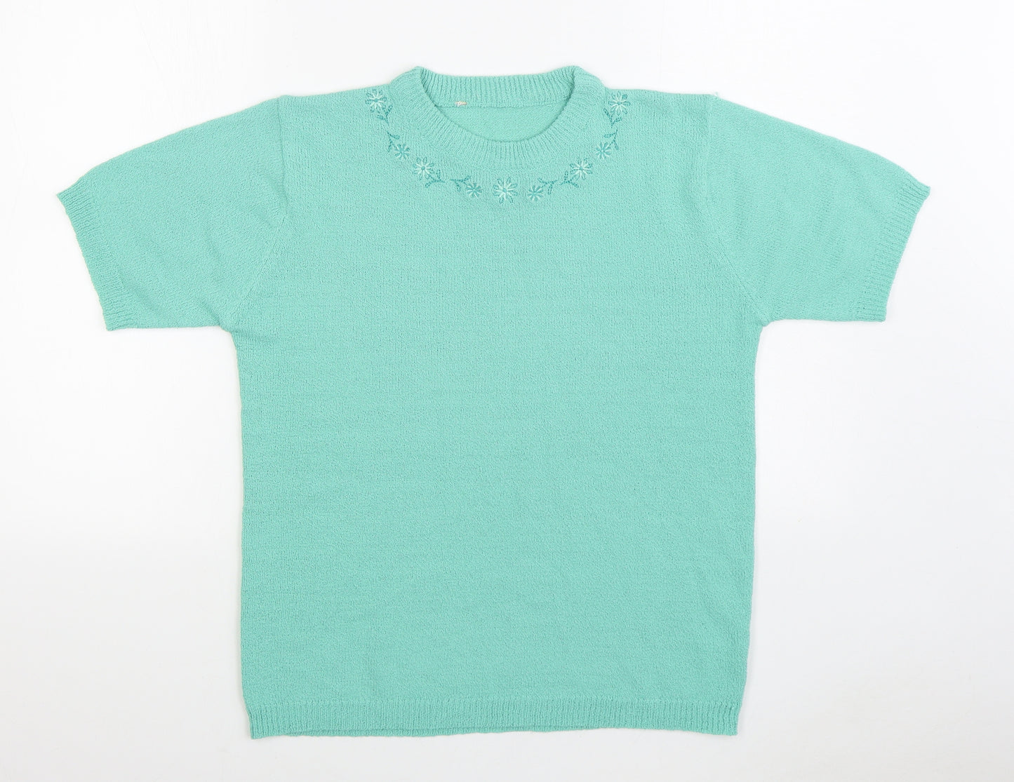 Preworn Womens Green Round Neck Acrylic Pullover Jumper Size M