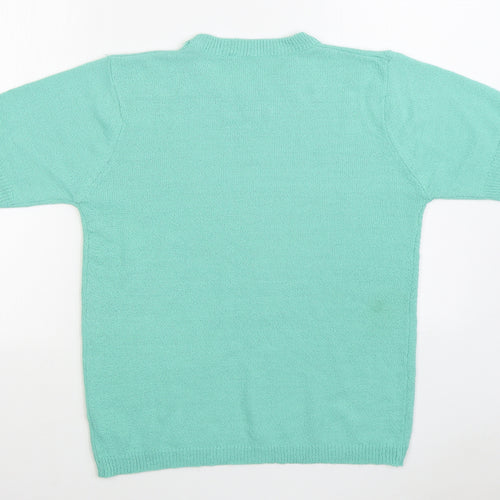 Preworn Womens Green Round Neck Acrylic Pullover Jumper Size M