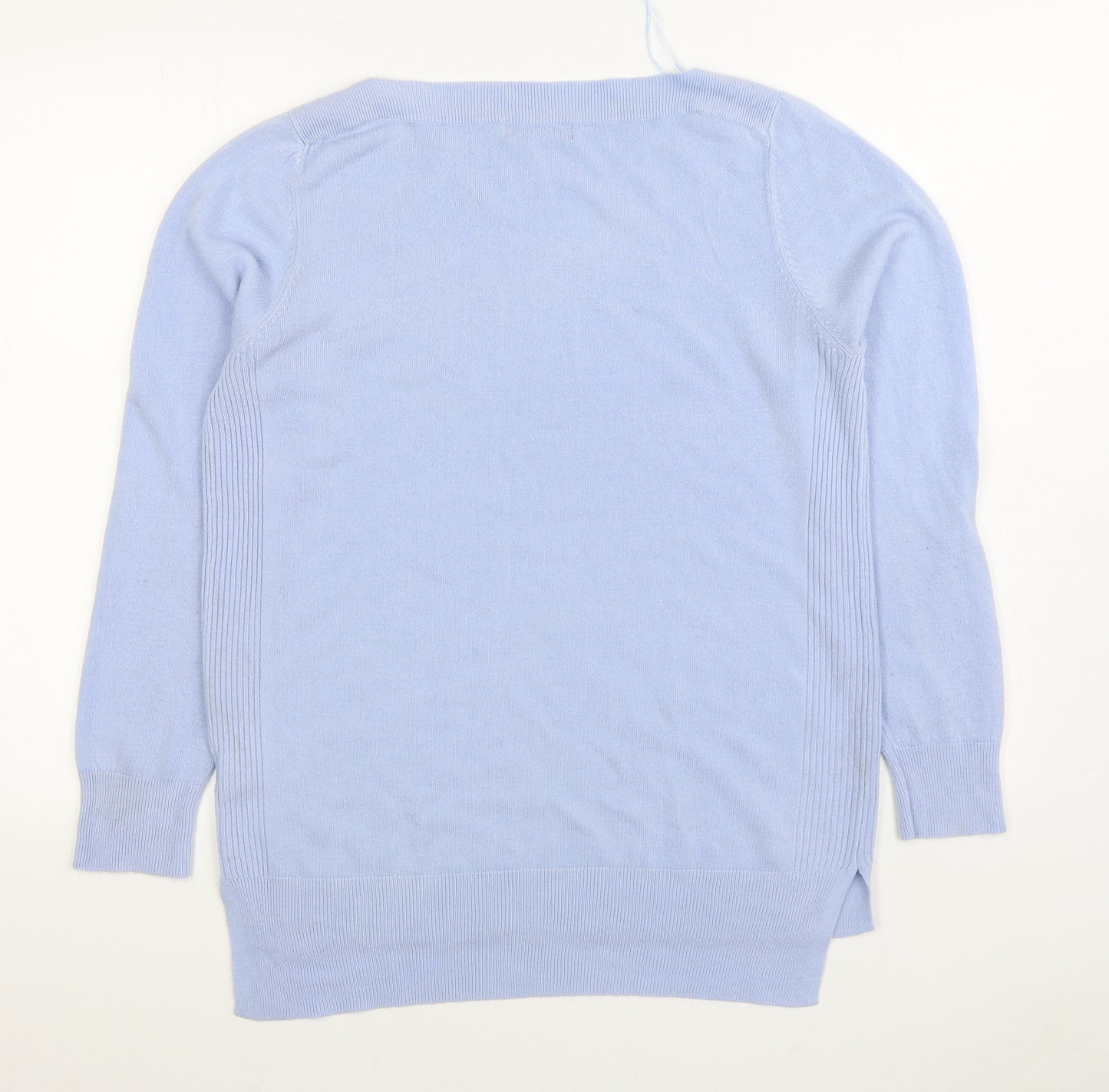 F&F Womens Blue Boat Neck Acrylic Pullover Jumper Size 16