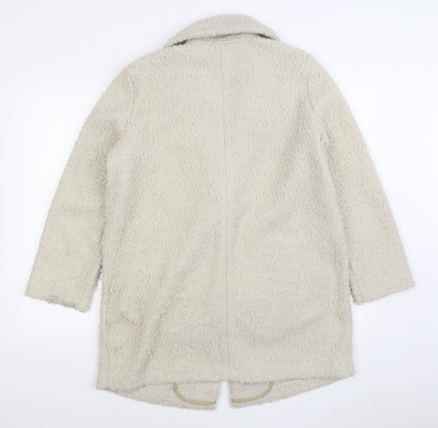 Nutmeg Womens White Overcoat Coat Size 12 Button