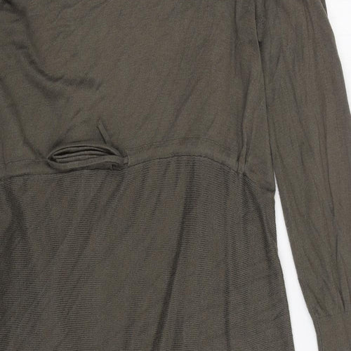 Marks and Spencer Womens Green V-Neck Polyamide Cardigan Jumper Size 12