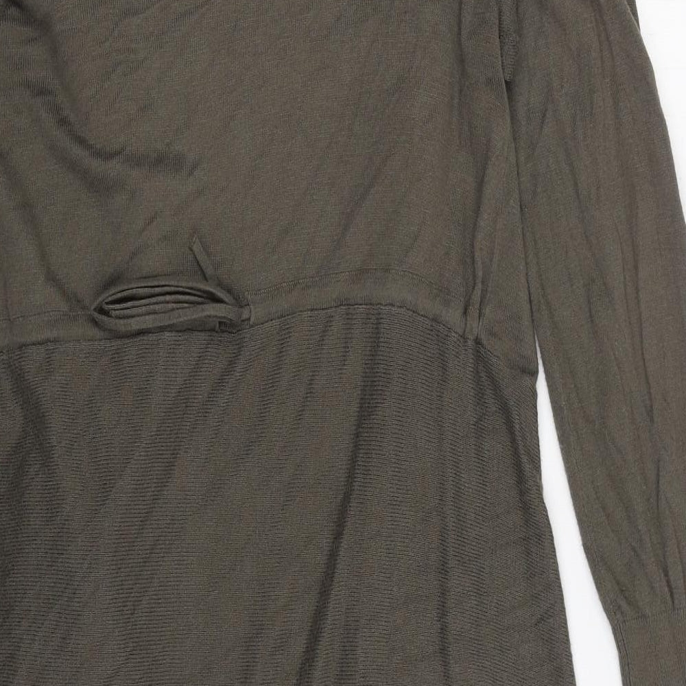Marks and Spencer Womens Green V-Neck Polyamide Cardigan Jumper Size 12