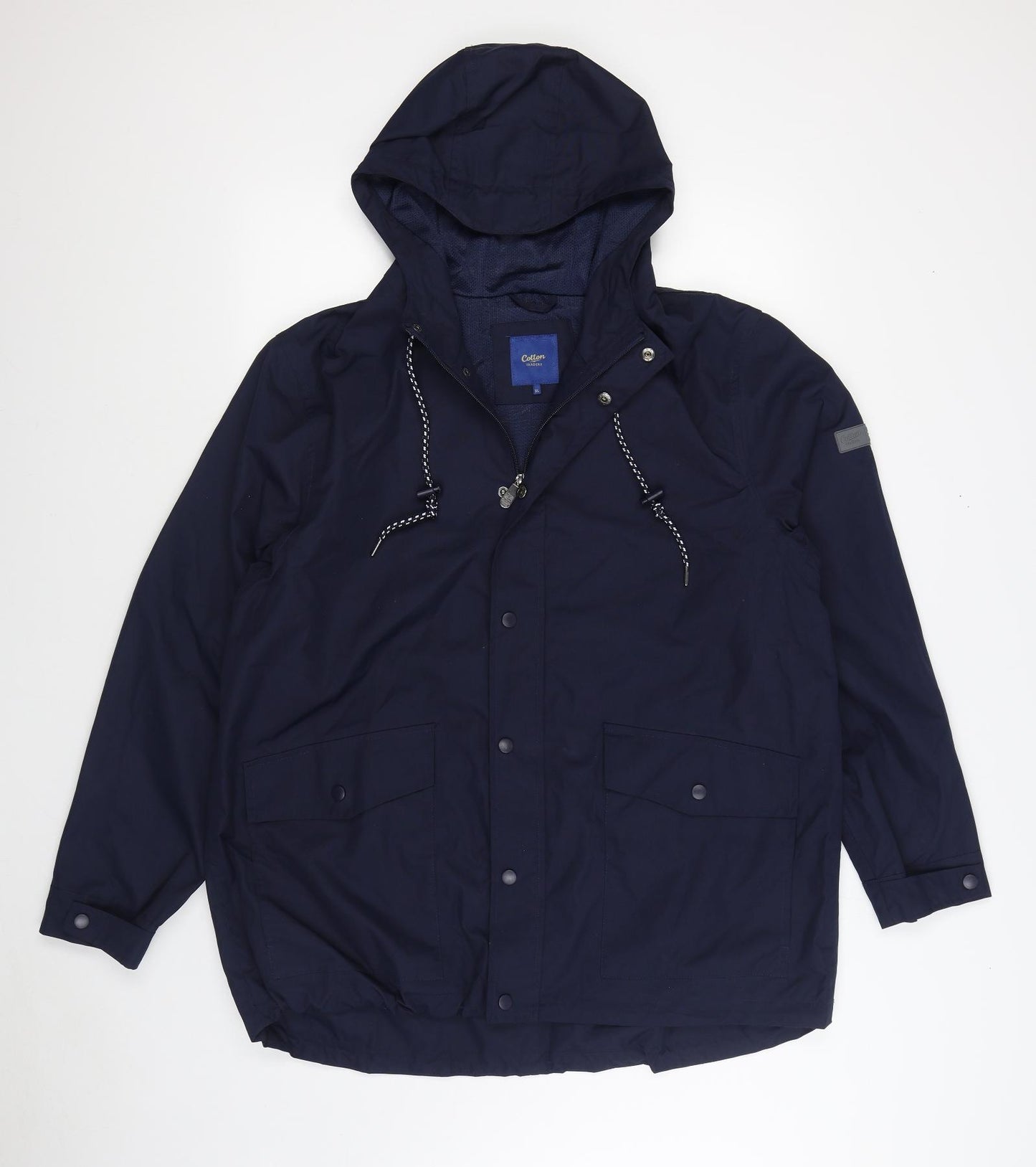 Cotton Traders Mens Blue Rain Coat Coat Size XL Zip