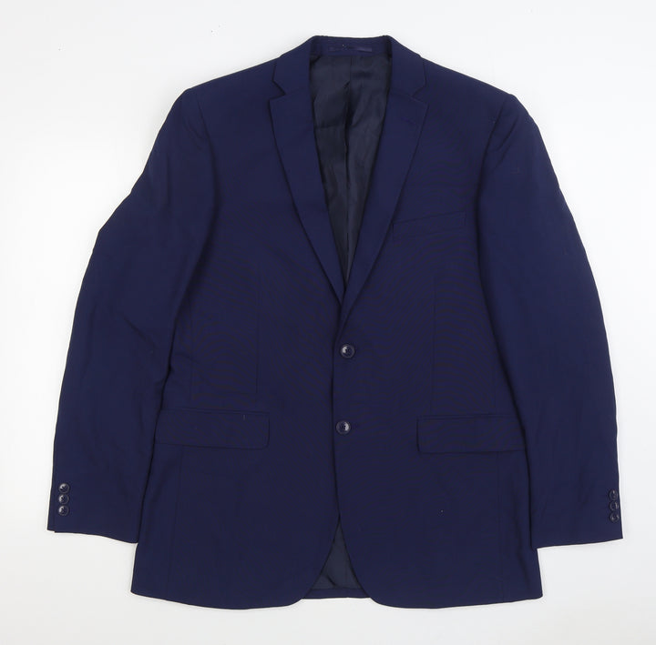 The Collection Mens Blue Polyester Jacket Suit Jacket Size 42