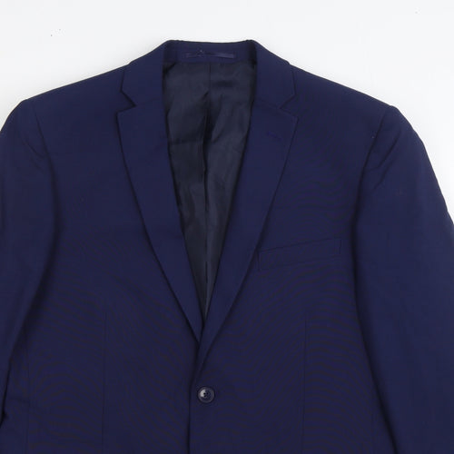 The Collection Mens Blue Polyester Jacket Suit Jacket Size 42