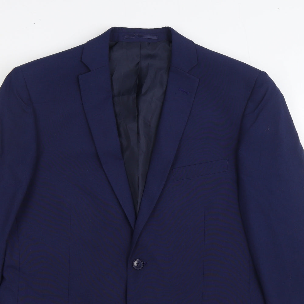 The Collection Mens Blue Polyester Jacket Suit Jacket Size 42