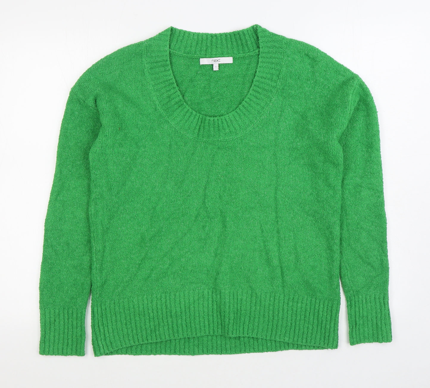 NEXT Womens Green Scoop Neck Cotton Pullover Jumper Size S