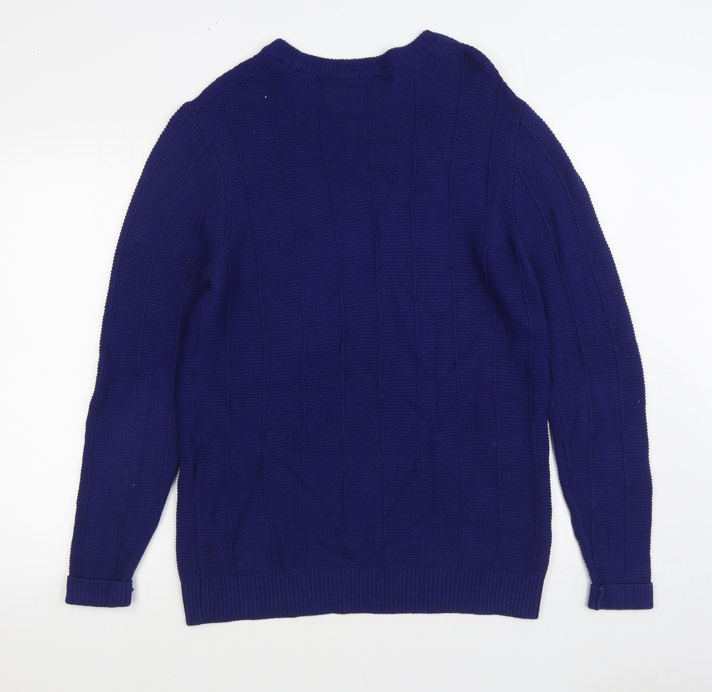 Primark Mens Blue Round Neck Cotton Pullover Jumper Size M