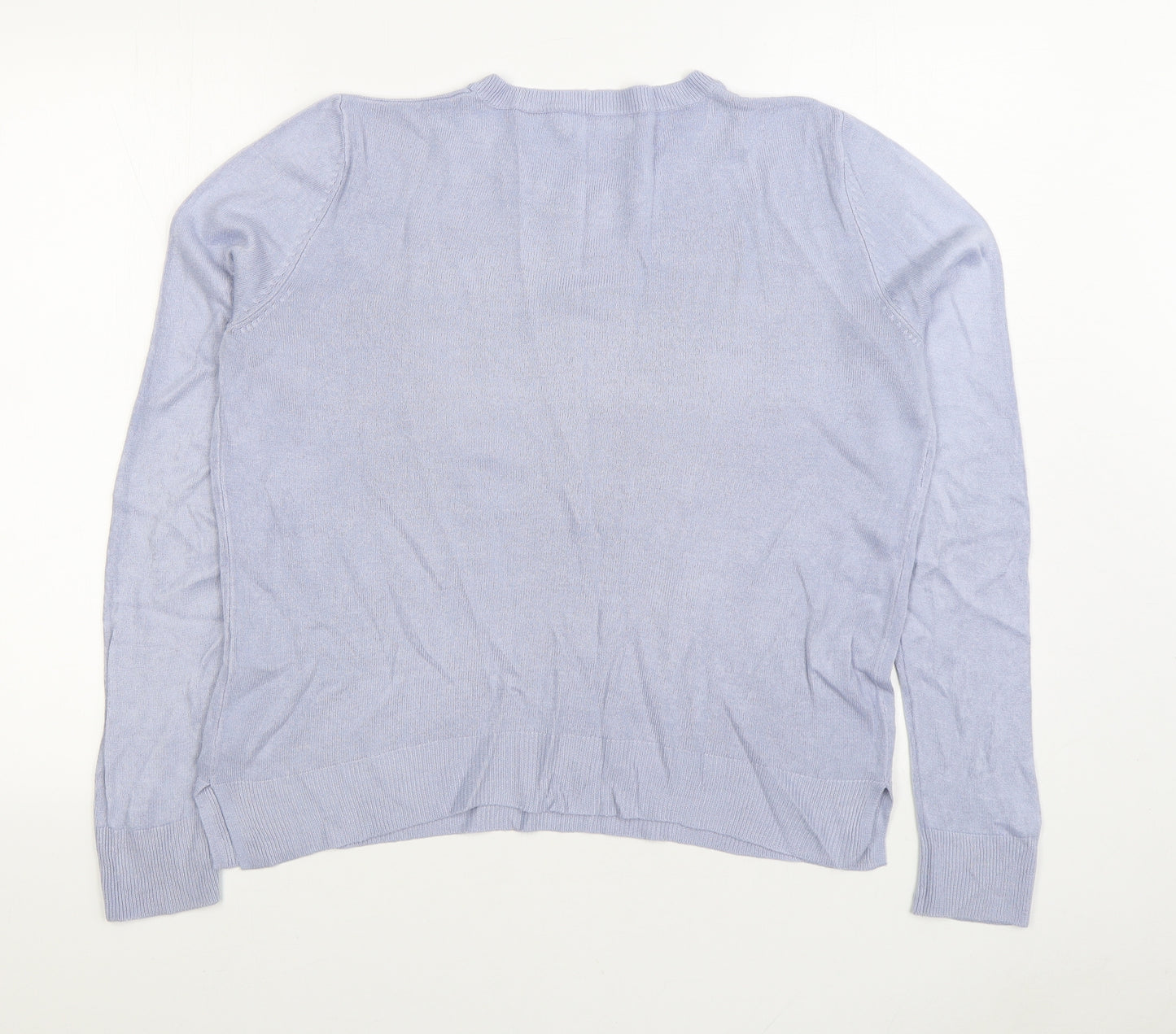 Marks and Spencer Womens Blue Round Neck Acrylic Pullover Jumper Size 12