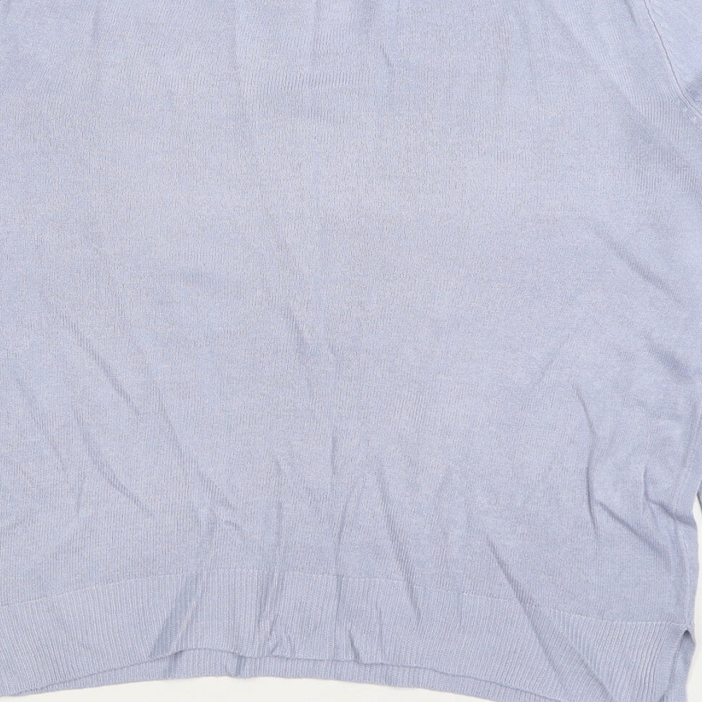Marks and Spencer Womens Blue Round Neck Acrylic Pullover Jumper Size 12