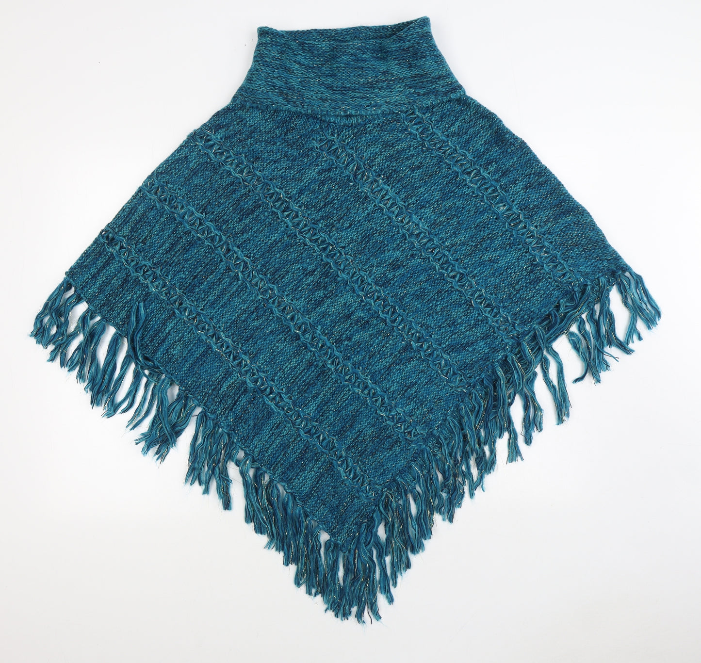 M&Co Womens Blue Jacket Poncho Size S