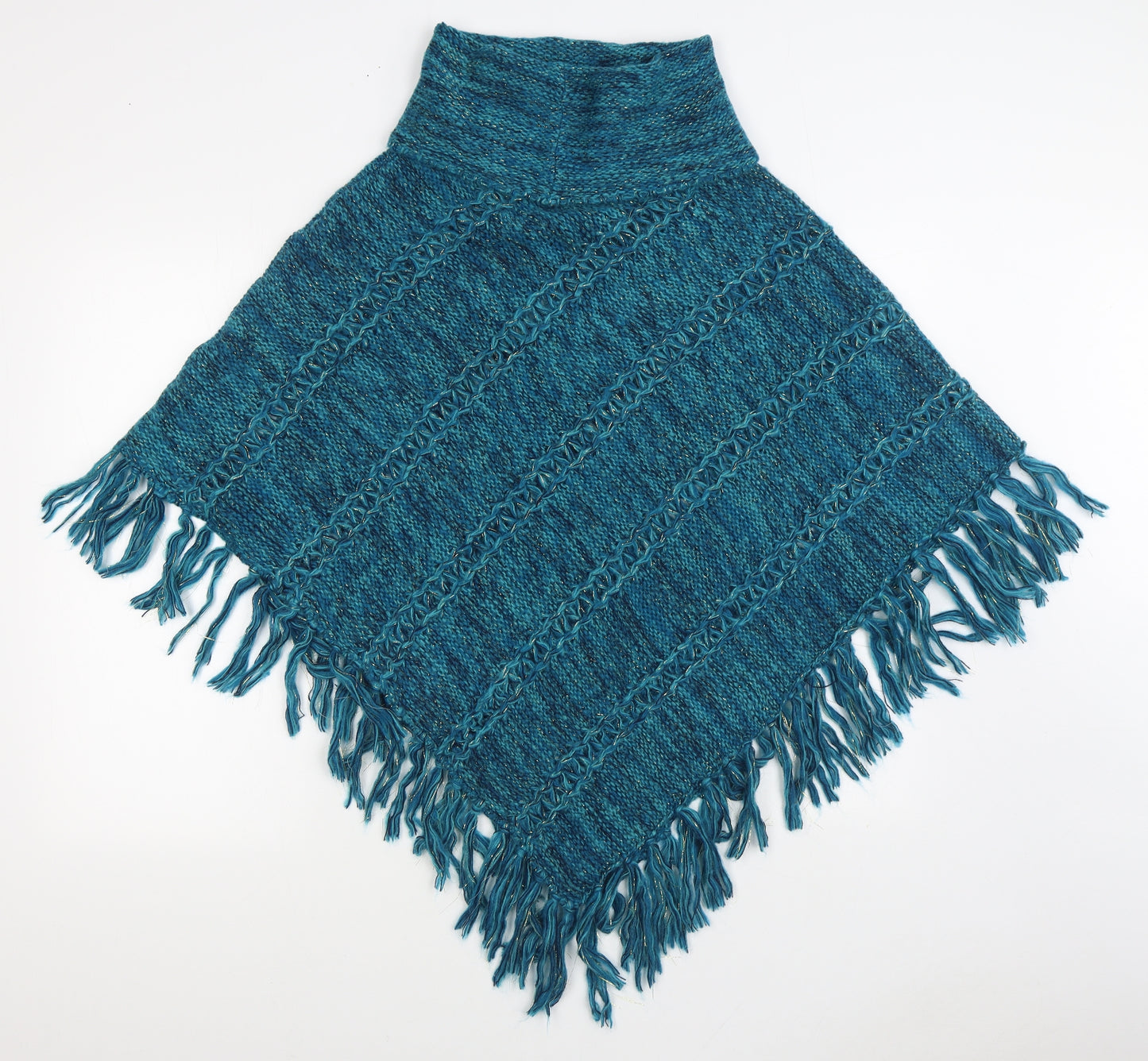 M&Co Womens Blue Jacket Poncho Size S