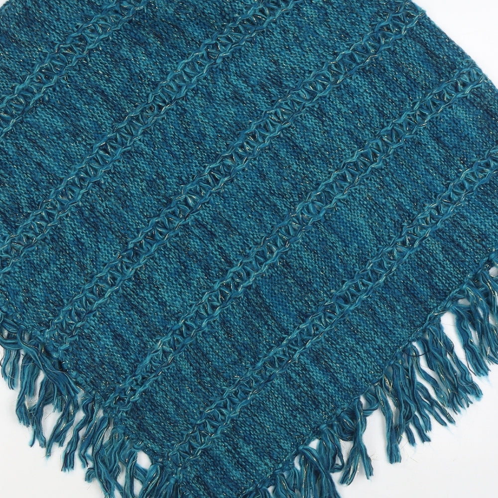 M&Co Womens Blue Jacket Poncho Size S