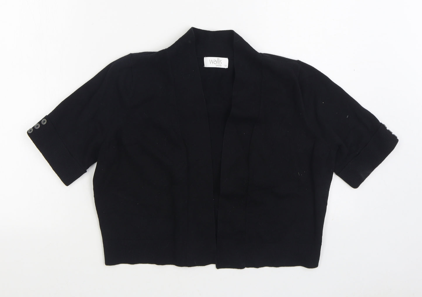 Wallis Womens Black V-Neck Cotton Cardigan Jumper Size M