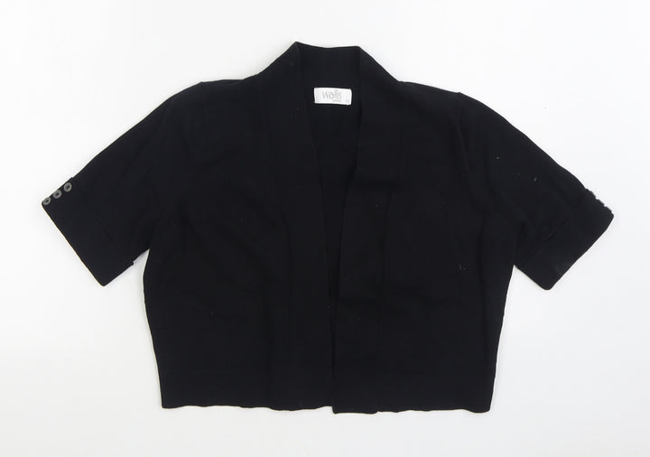 Wallis Womens Black V-Neck Cotton Cardigan Jumper Size M
