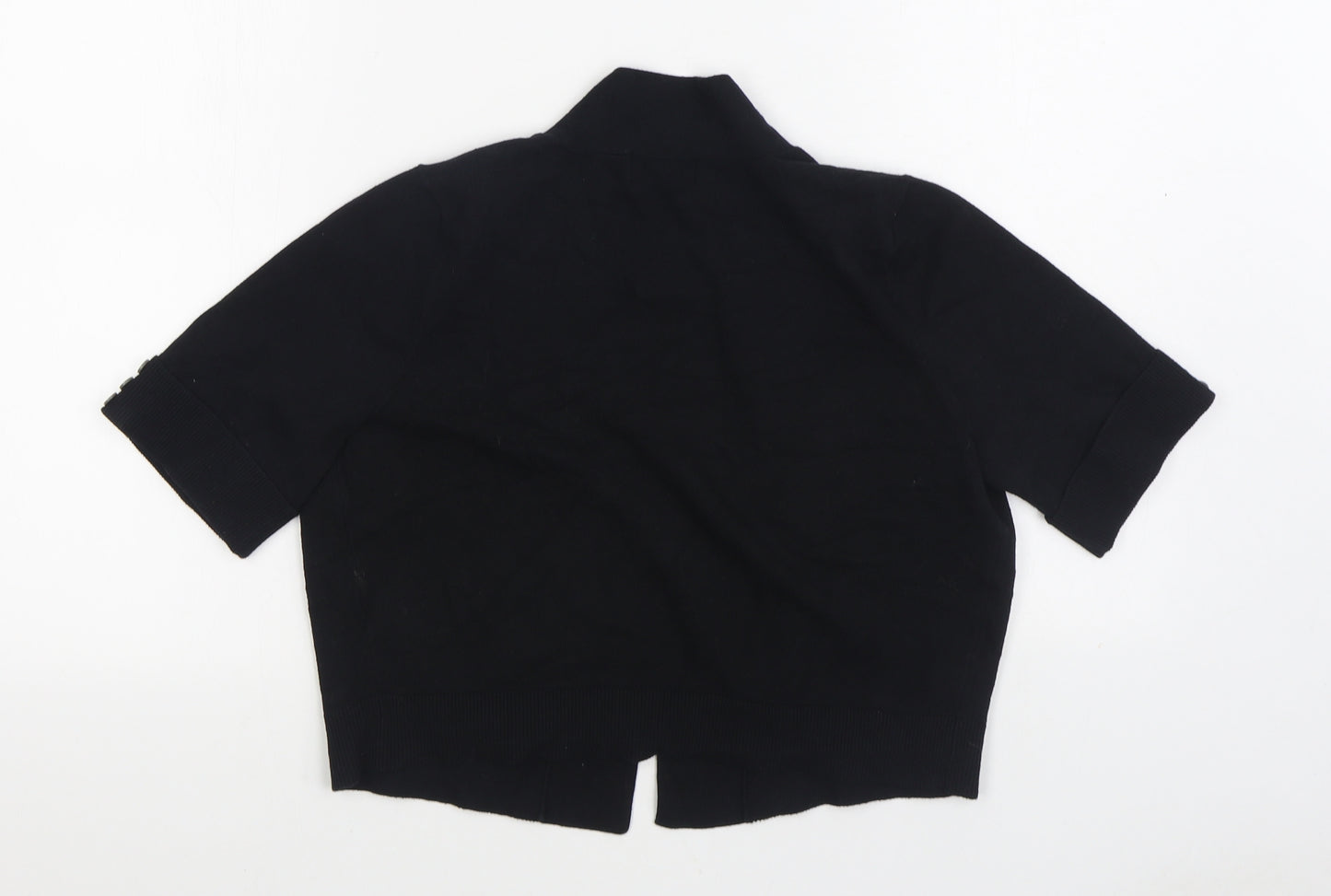 Wallis Womens Black V-Neck Cotton Cardigan Jumper Size M