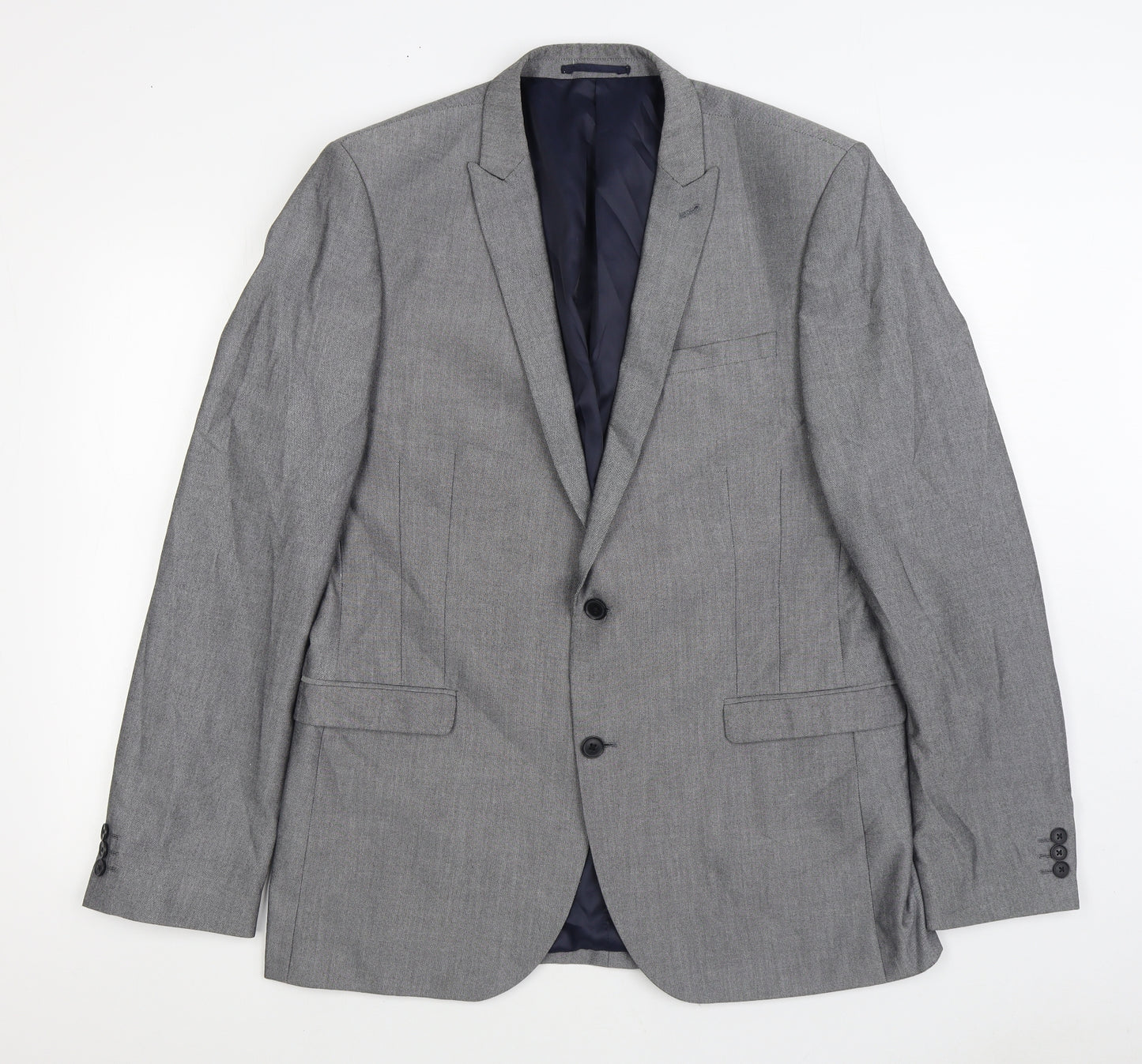 NEXT Mens Grey Polyester Jacket Suit Jacket Size 44