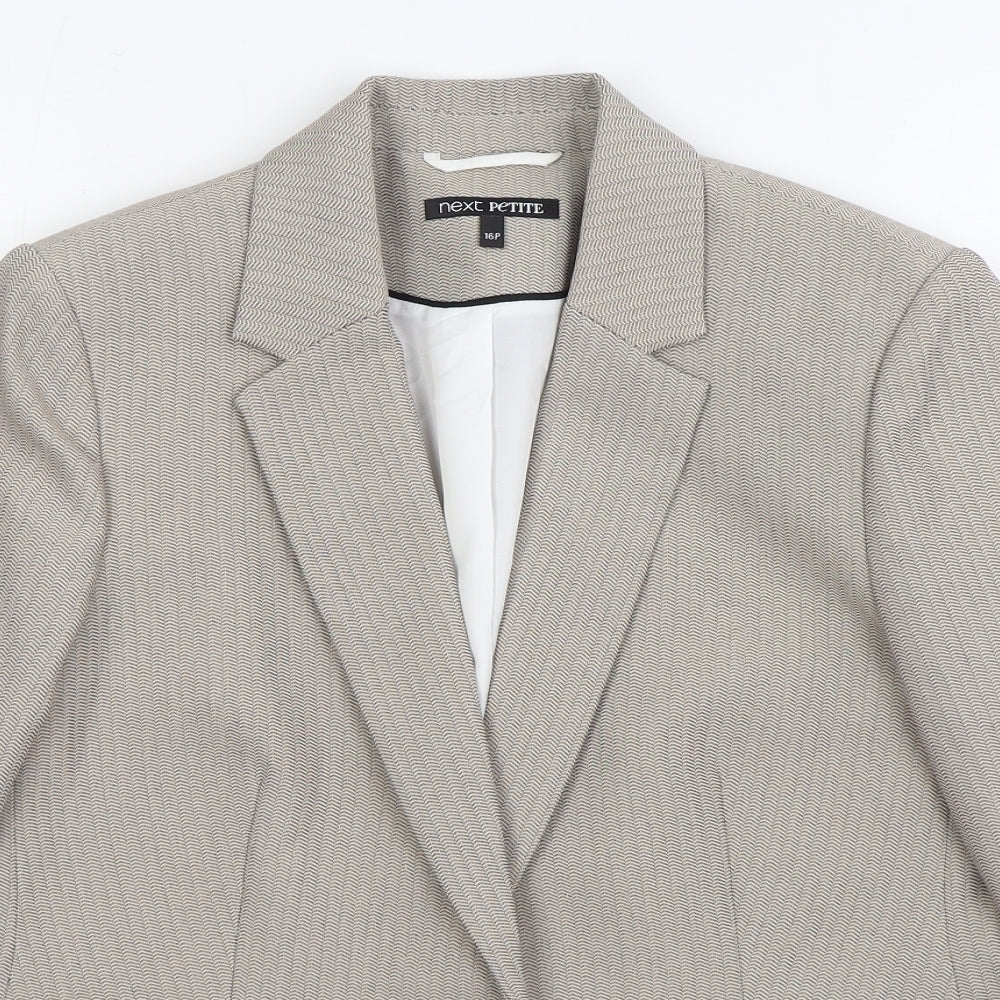 NEXT Womens Beige Jacket Blazer Size 16 Button