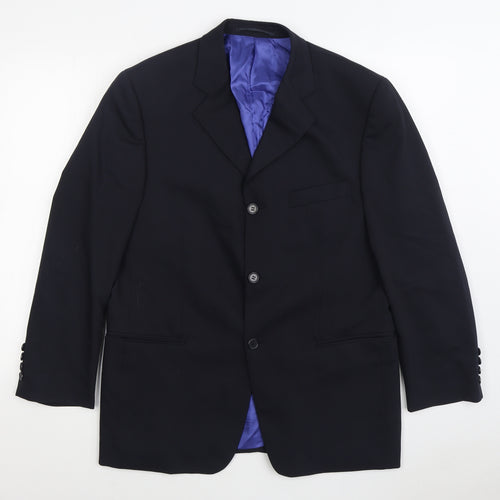 Hugo James Mens Black Wool Jacket Suit Jacket Size 40