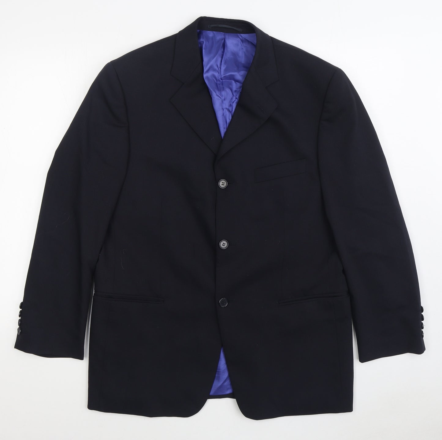 Hugo James Mens Black Wool Jacket Suit Jacket Size 40