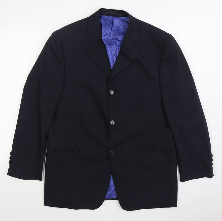 Hugo James Mens Black Wool Jacket Suit Jacket Size 40