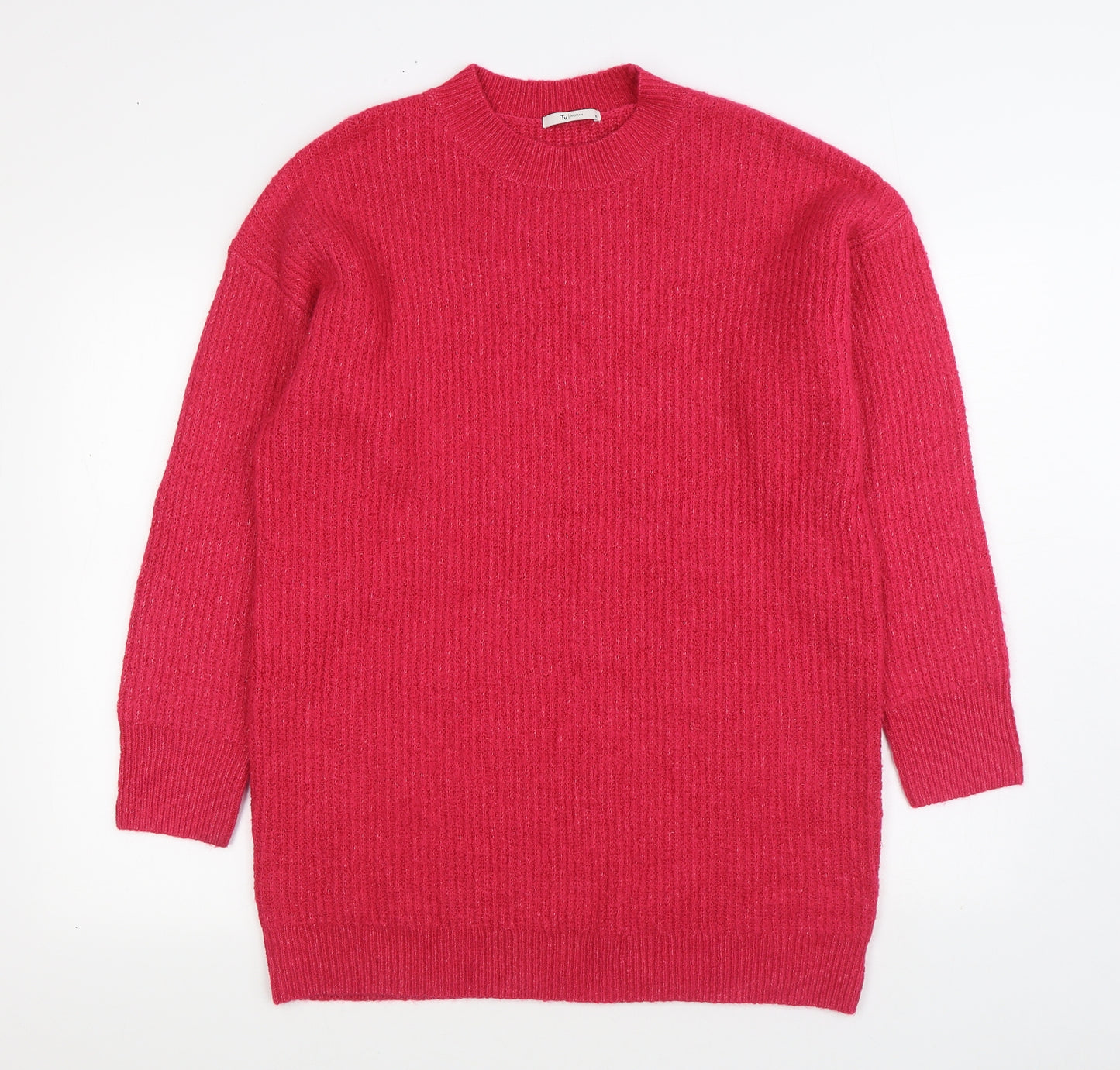 TU Womens Pink Round Neck Acrylic Pullover Jumper Size 16