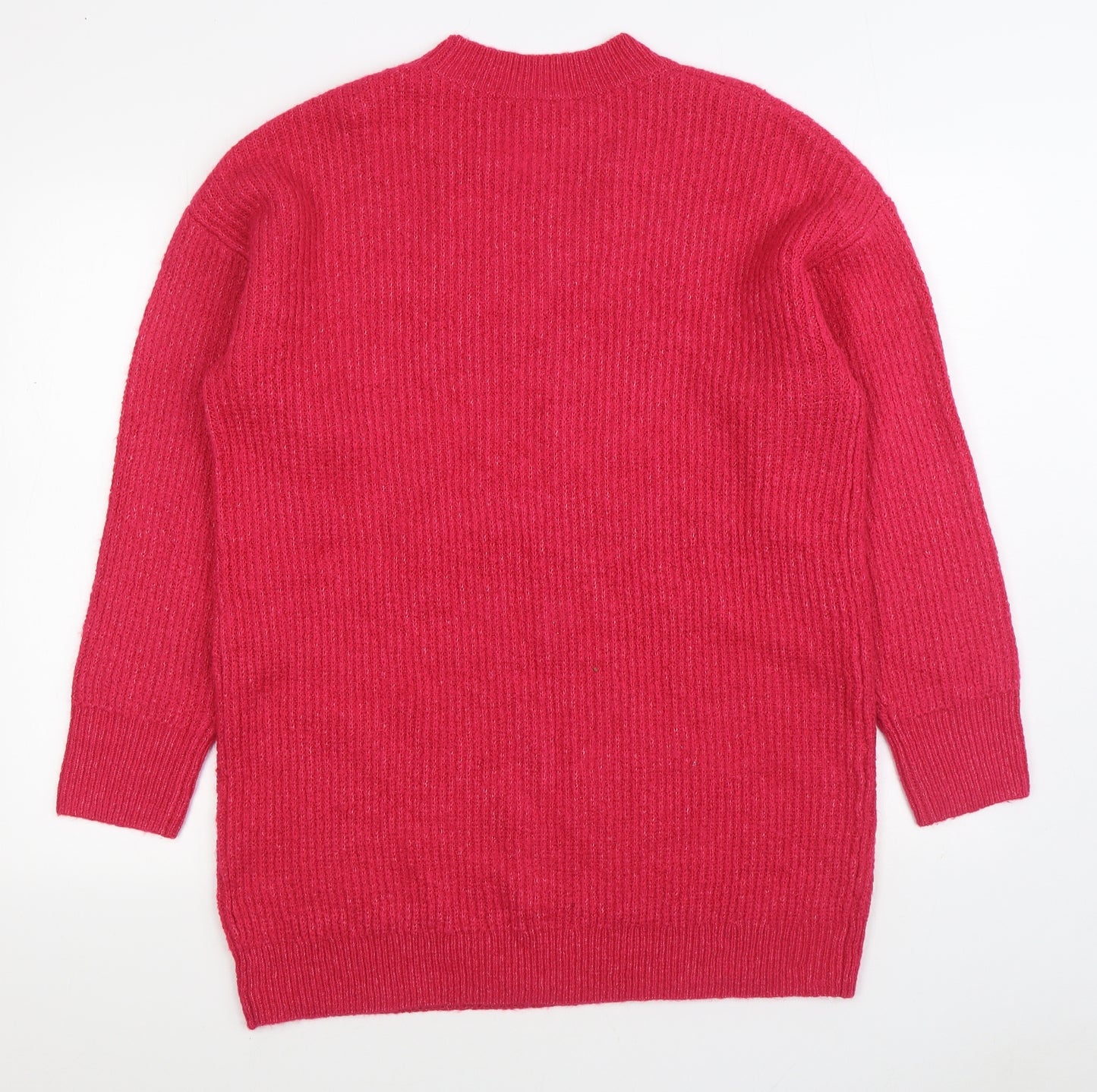 TU Womens Pink Round Neck Acrylic Pullover Jumper Size 16