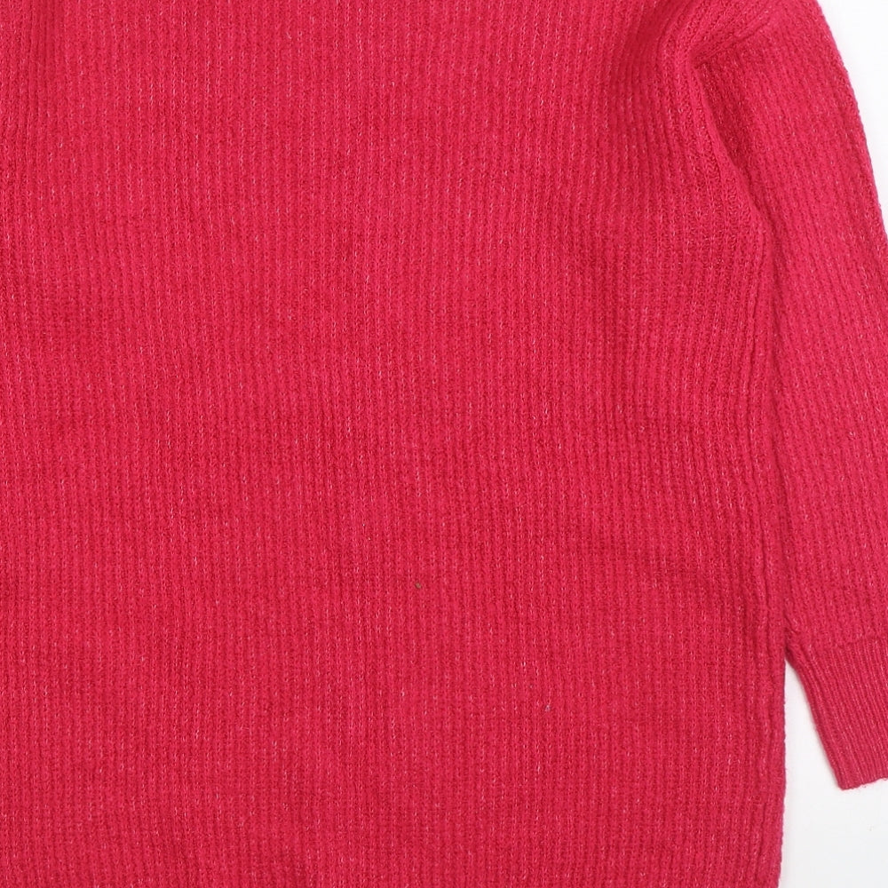 TU Womens Pink Round Neck Acrylic Pullover Jumper Size 16