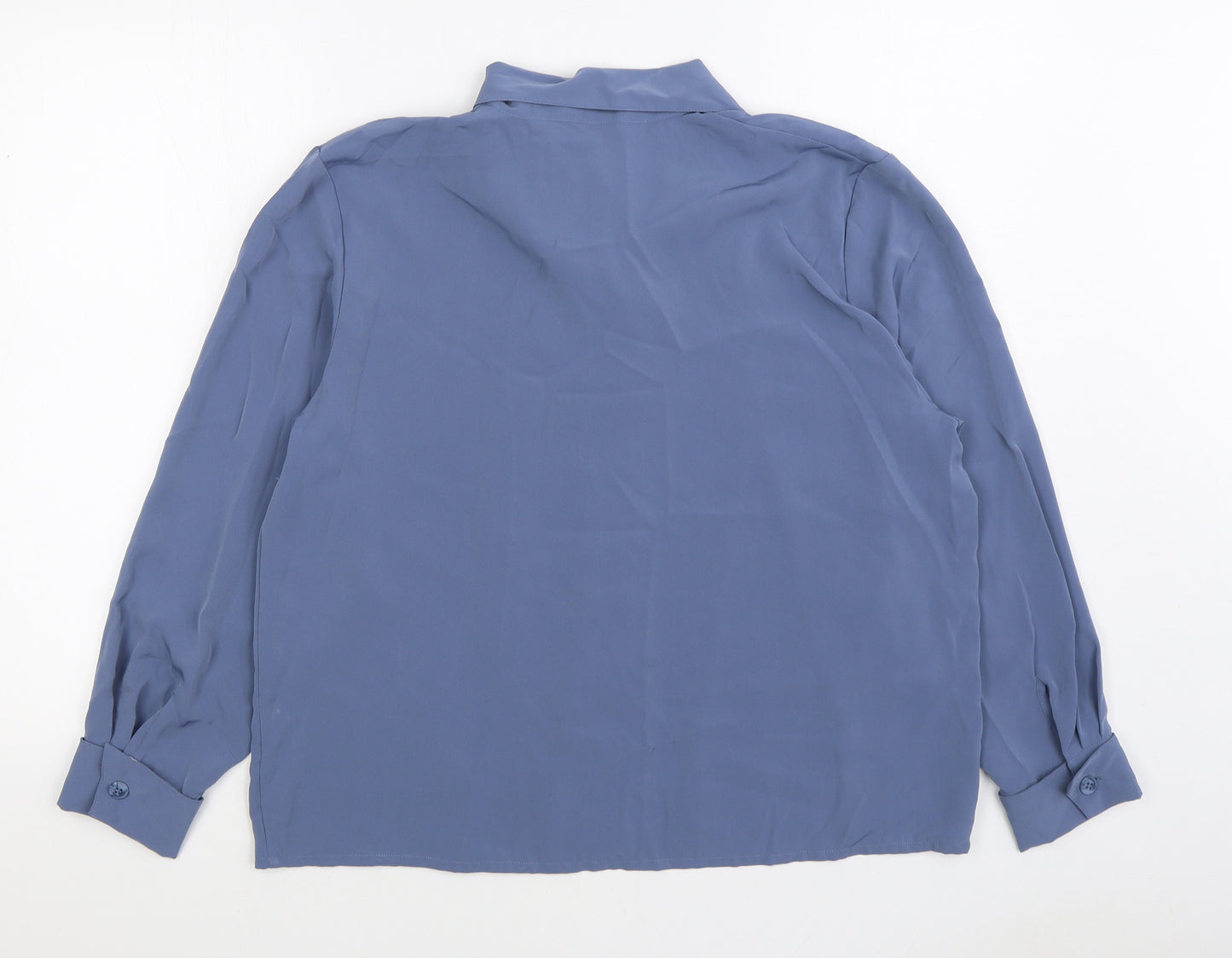 Galuelle Womens Blue Polyester Basic Button-Up Size 18 Collared