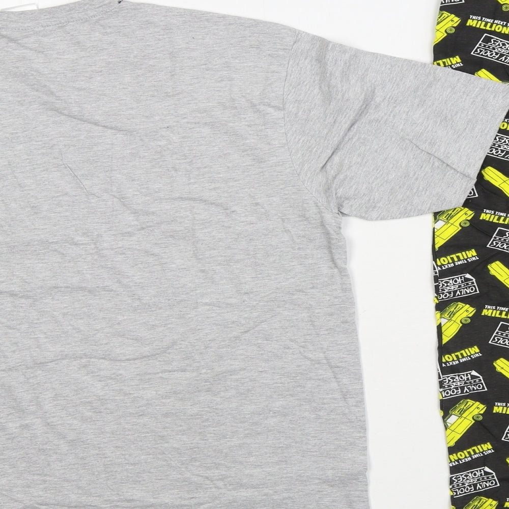 BBC Mens Multicoloured Geometric Polyester Pyjama Set Size M Pullover