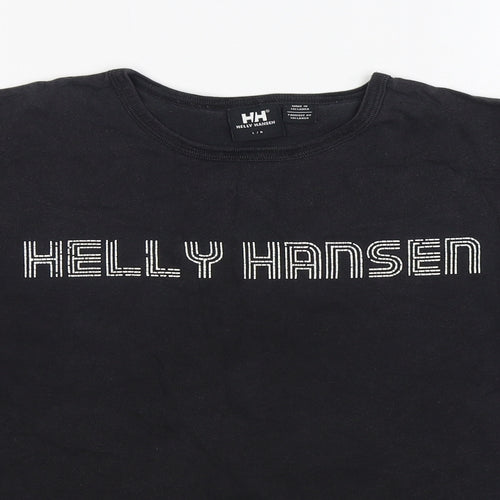 Helly Hansen Mens Black Cotton T-Shirt Size L Round Neck