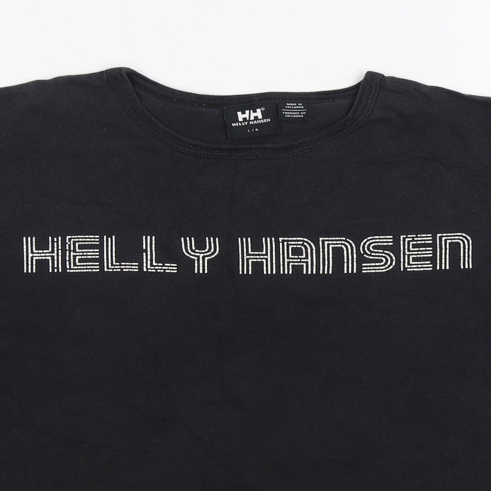Helly Hansen Mens Black Cotton T-Shirt Size L Round Neck