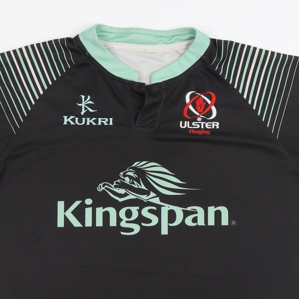 Kukri Mens Black Polyester Basic T-Shirt Size L Round Neck Pullover