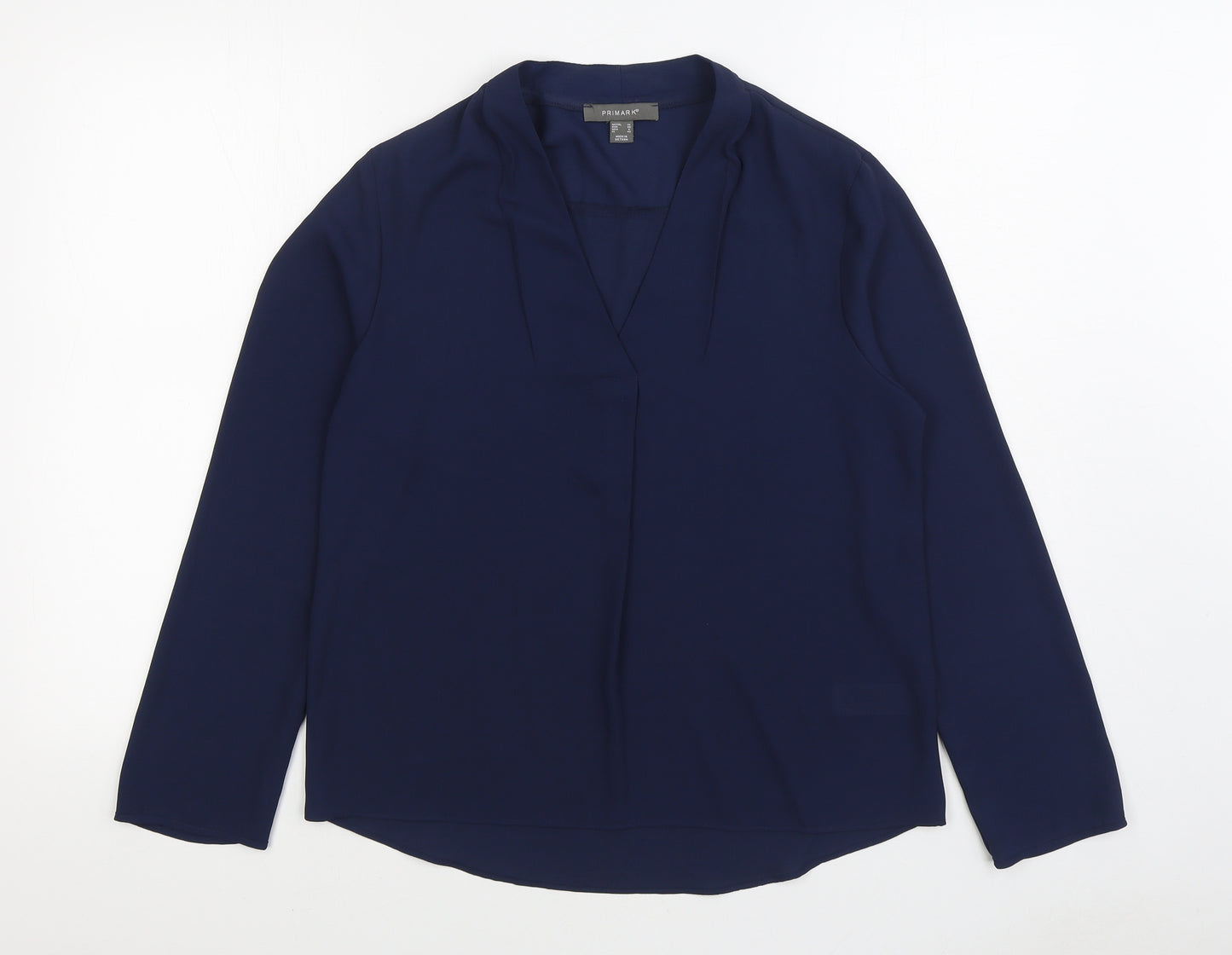 Primark Womens Blue Polyester Basic Blouse Size 10 Round Neck