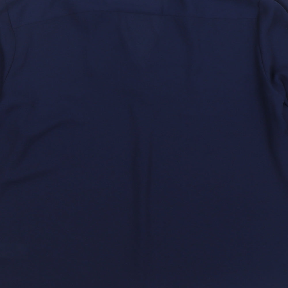 Primark Womens Blue Polyester Basic Blouse Size 10 Round Neck