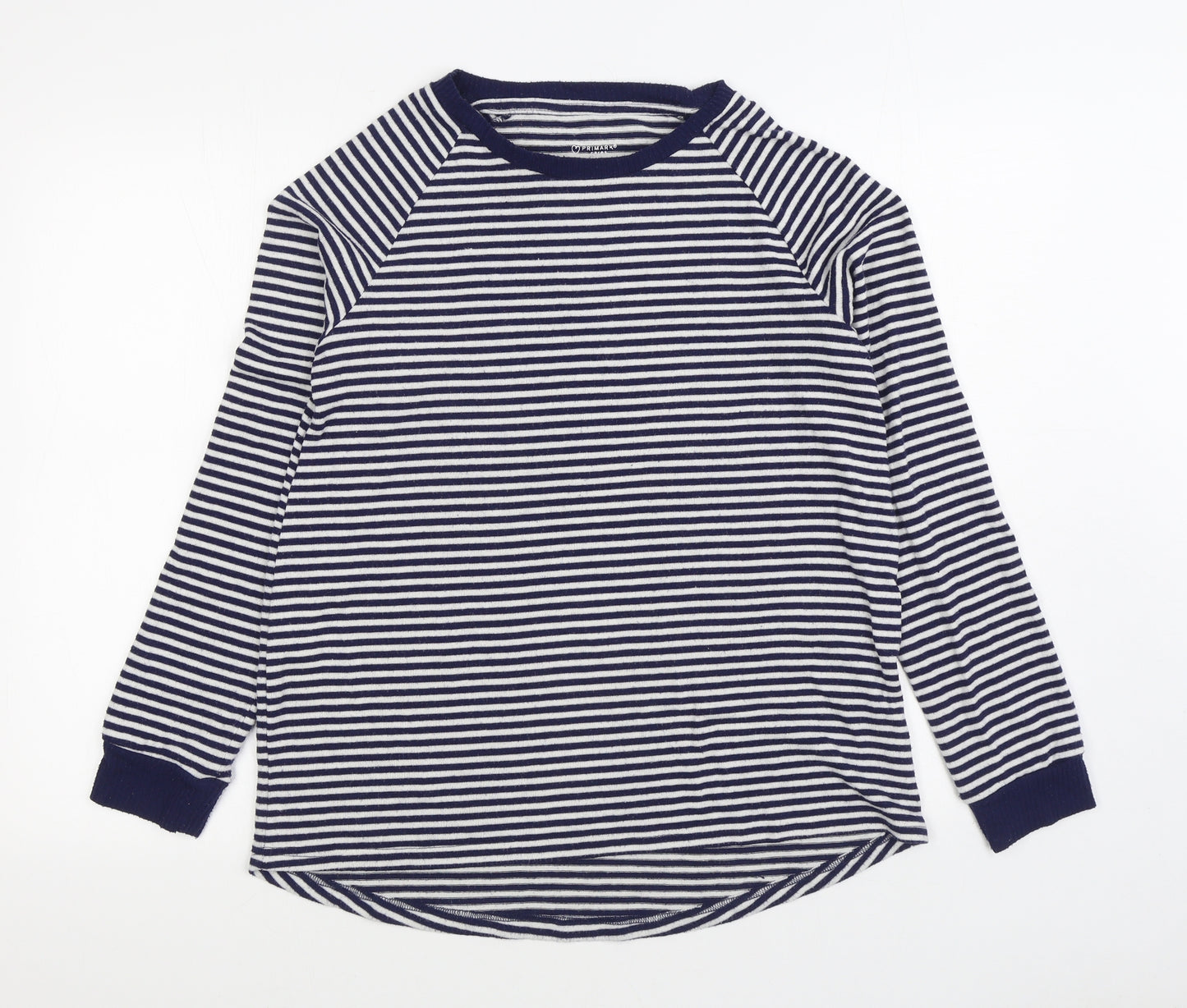 Primark Womens Blue Striped Polyester Pullover Sweatshirt Size S Pullover