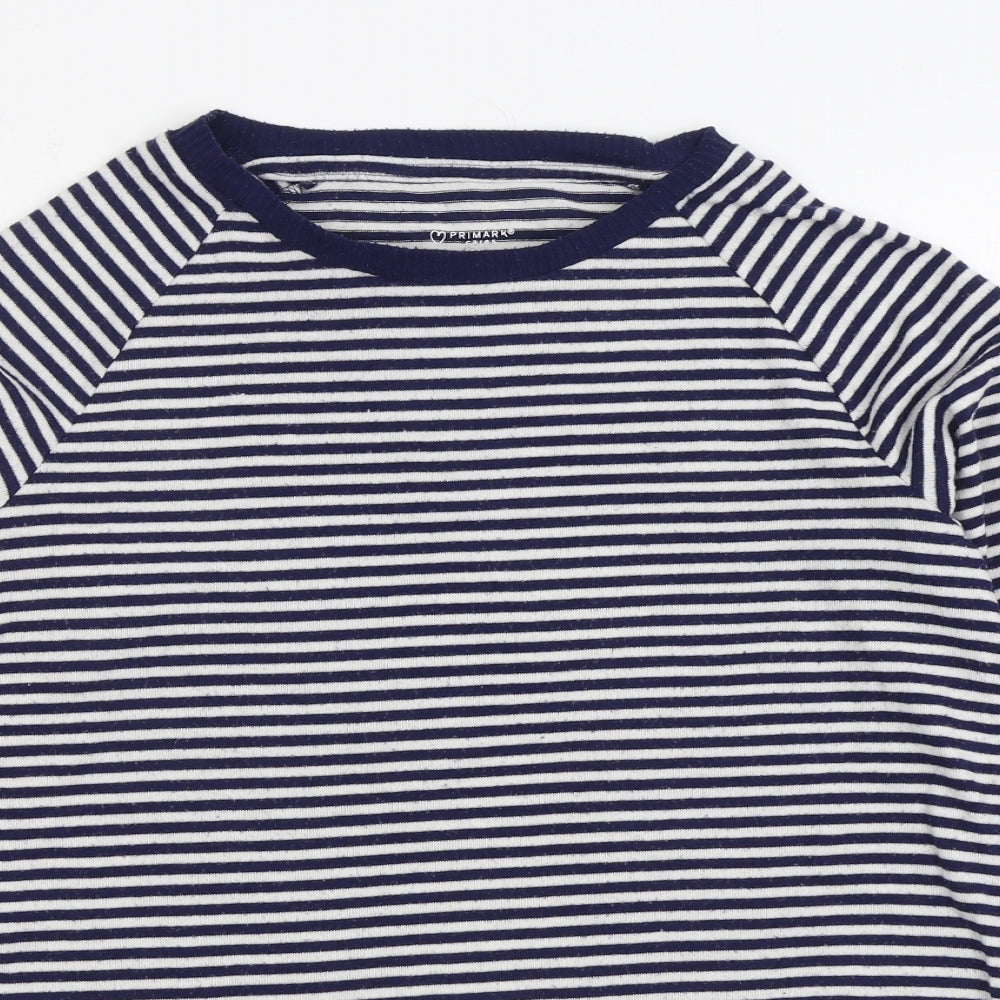 Primark Womens Blue Striped Polyester Pullover Sweatshirt Size S Pullover