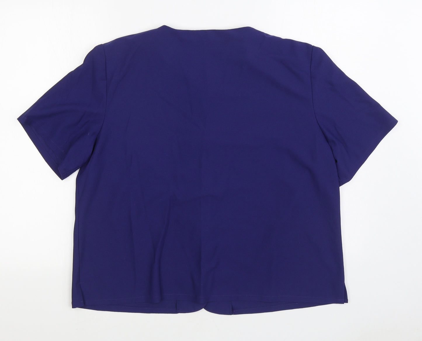 Preworn Womens Blue Polyester Basic Blouse Size 20 Boat Neck