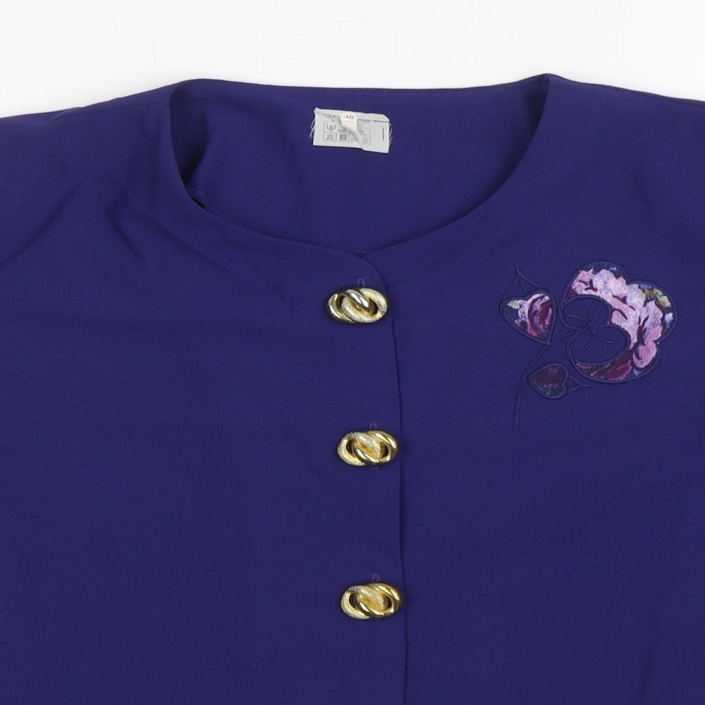 Preworn Womens Blue Polyester Basic Blouse Size 20 Boat Neck