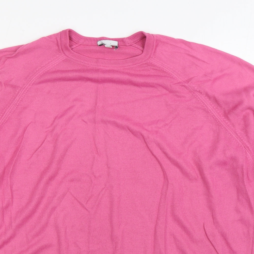 Courtelle Womens Pink Round Neck Acrylic Pullover Jumper Size 18