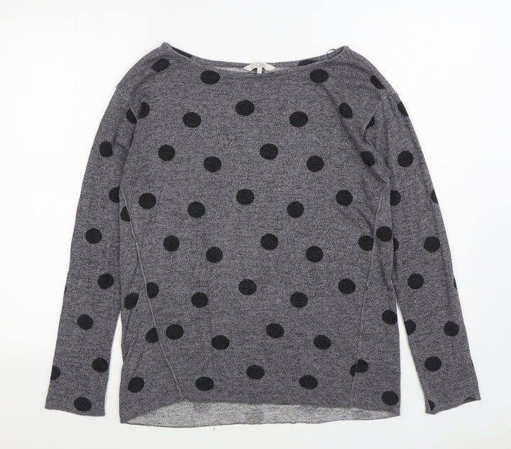 Clockhouse Womens Grey Polka Dot Cotton Pullover Sweatshirt Size S Pullover