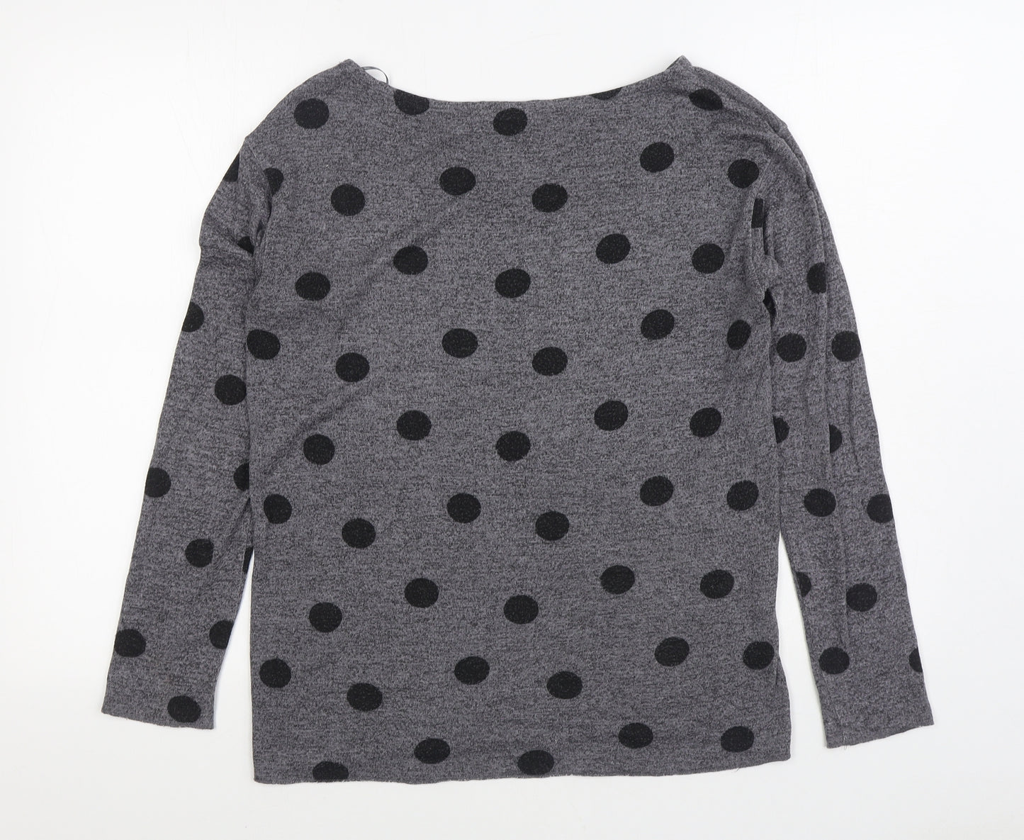 Clockhouse Womens Grey Polka Dot Cotton Pullover Sweatshirt Size S Pullover