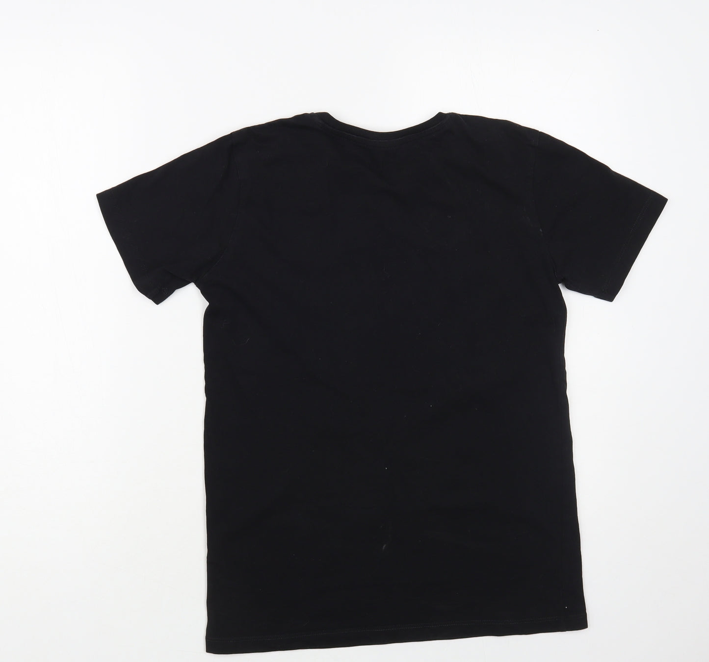 Preworn Boys Black Cotton Pullover T-Shirt Size 12-13 Years Crew Neck Pullover - Skull