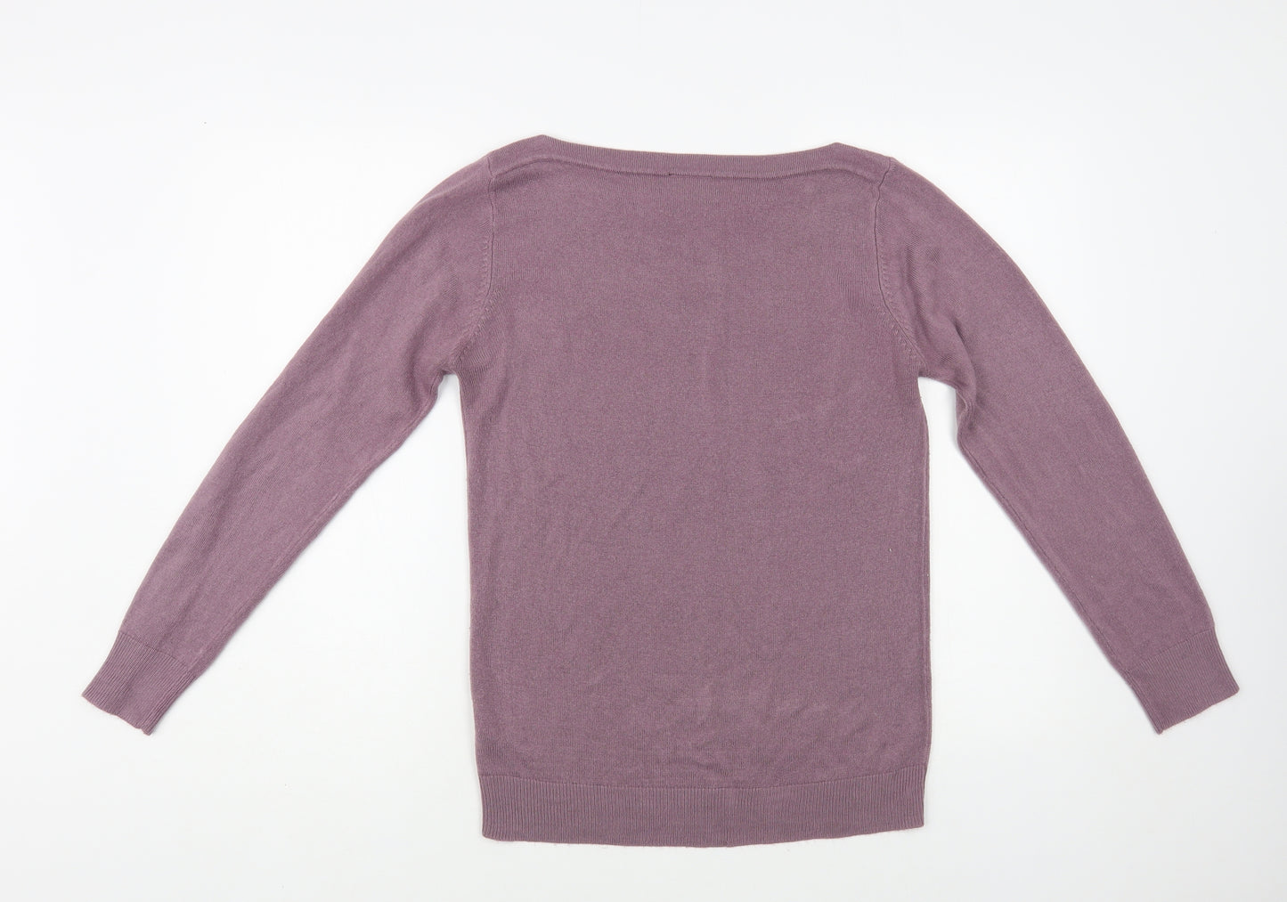 Beloved Womens Purple Boat Neck Acrylic Pullover Jumper Size M